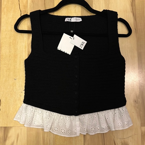 ZENUTA Women's Sleeveless Crop Tank Top - Black, Size Small | Casual Summer Fit